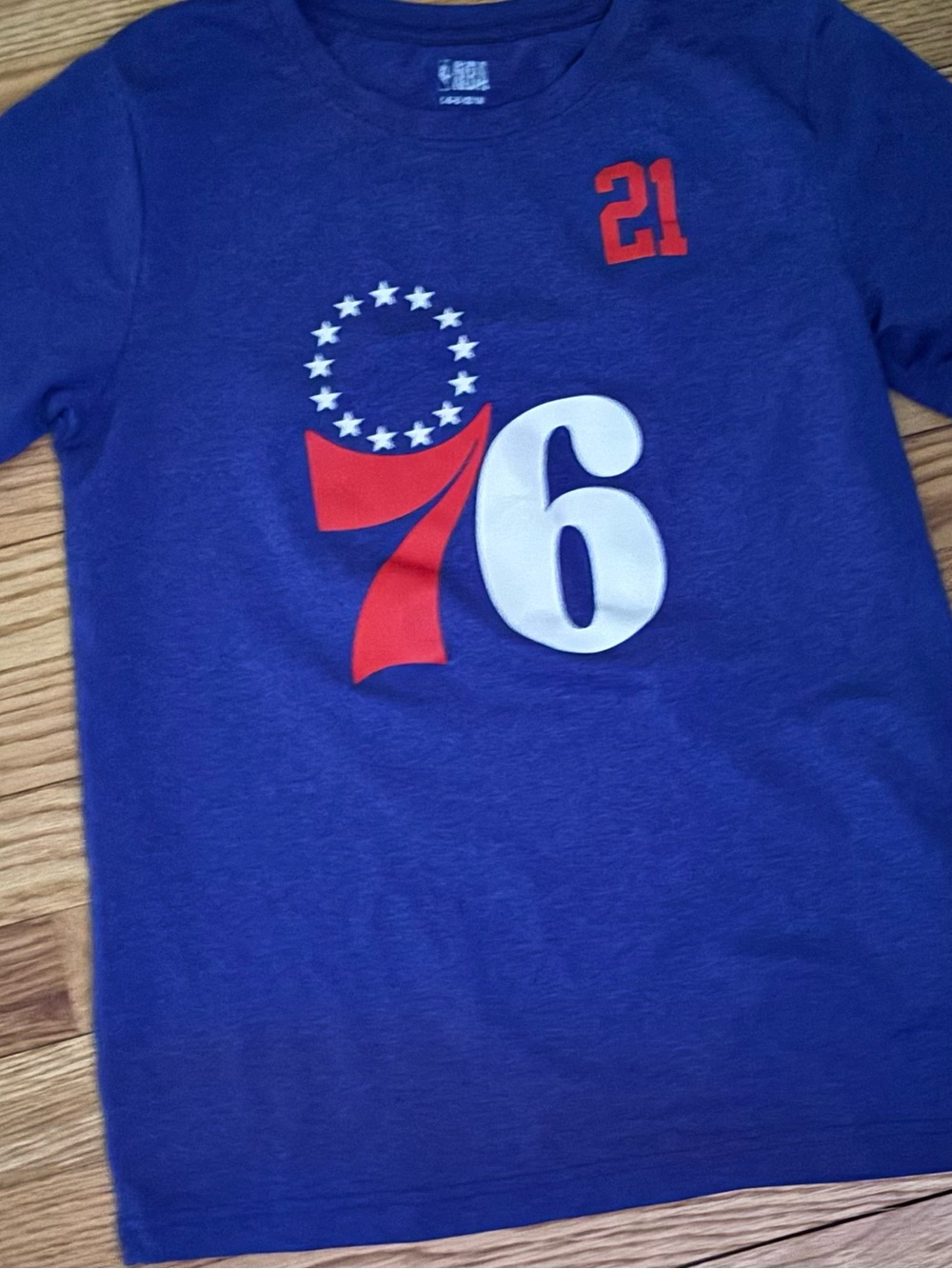 NBA Kids Royal Blue 76 Graphic Tee with Red & White Accents